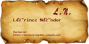 Lőrincz Nándor névjegykártya